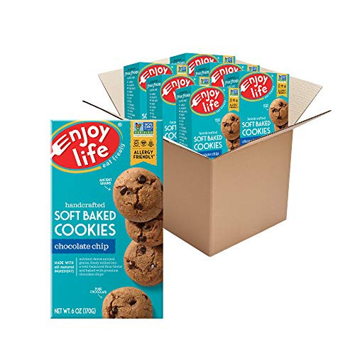 Enjoy Life Chocolate Chip Soft Baked Cookies  Soy Free  Dairy Free  Non GMO  Gluten Free  Vegan  Nut Free Cookies  6 Boxes