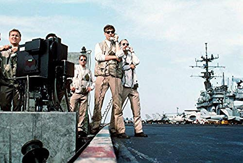 Posterazzi Poster Print Collection Landing Signal Officers Guide an F 14 Tomcat Aboard Uss Saratoga Stocktrek Images   17 x 11   Multicolored
