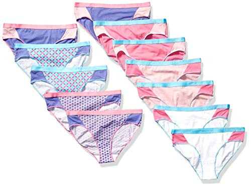 Hanes Girls  12 Pack Sporty Stretch Hipster Panties  Assorted  8