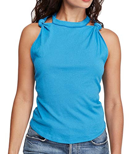 Free People The Twist Tank Solid Blue MD  Women s 8 10