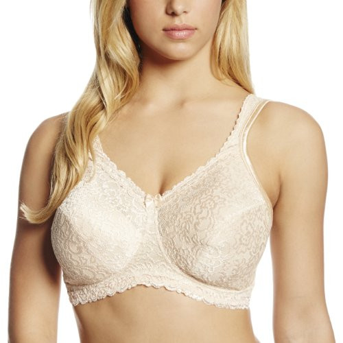 Playtex Women s 18 Hour Airform Comfort Lace Wirefree Full Coverage Bra 4088  Honey  38C