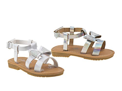 Josmo Girls  Ariana Flat Sandal  White  6 Medium US Toddler