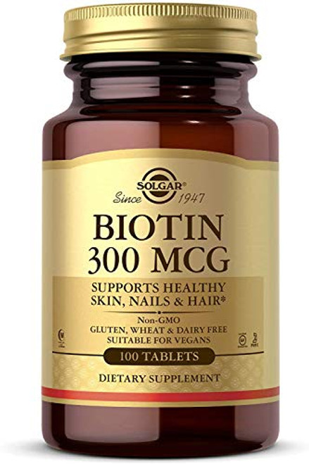 Solgar Biotin 300 mcg 100 Tablets Energy Metabolism Supports Healthy Skin Nails Hair Non GMO Vegan Gluten Free Dairy Free Kosher Halal 100 Servings Pack of 3 Solgar Biotin 300 mcg 100 Tablets Energy Metabolism Supports Healthy Skin Nails Hair Non GMO Vegan Gluten Free Dairy Free Kosher Halal 100 Servings Pack of 3