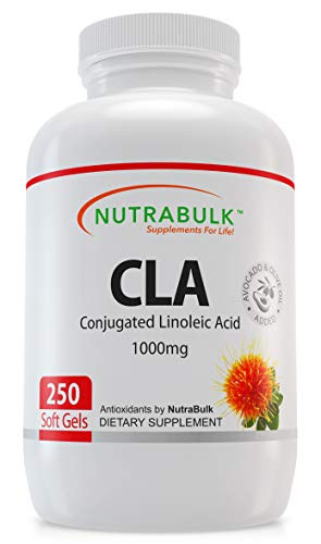 NutraBulk CLA  Conjugated Linoleic Acid  1000mg Soft Gels   Made with Avocado and Olive Oil for Better Absorption   250 Count