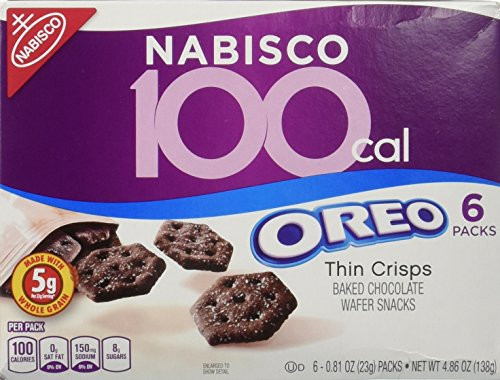 100 Calorie Packs Oreo Thin Crisps  6 Count Packs net weight 4 86oz   Pack of 2