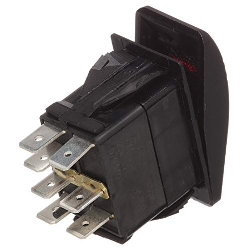 Seachoice 13021 Contura Rocker Switch  DPDT  7 Terminal  Illuminated  On 1 Off On1 and 2  Black