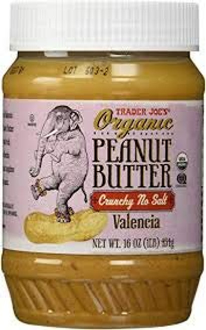Trader Joe s Organic Valencia Peanut Butter Crunchy Unsalted 1 lb  Pack of 2