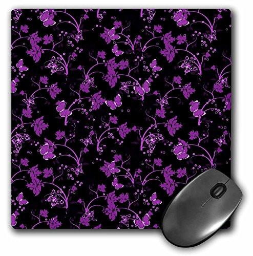 3dRose LLC 8 x 8 x 0 25 Inches Mouse Pad  Pretty Purple Flowers and Butterflies  mp 65421 1