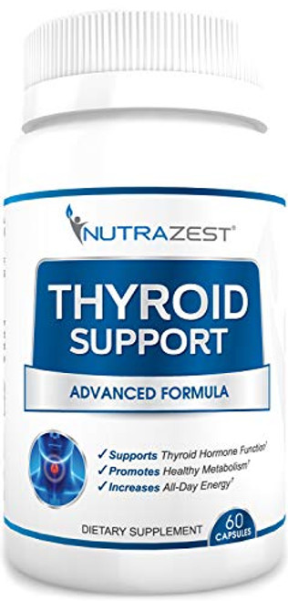 Thyroid Support Supplement   1 Premium Formula to Boost Metabolism  Support Weight Loss  Increase Energy  Mental Focus   Concentration   with Iodine  Kelp   Zinc  L Tyrosine  Ashwagandha  Vitamin B12   60 Capsules by Nutrazest