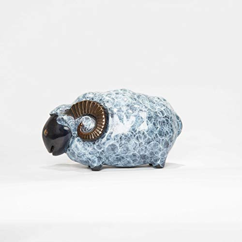 Cute Sheep Handmade Pure Copper Statue Brass Sculpture Collectable Table Decor Figurine for Living Room Home Decorations and Office Business Gift  Little Male
