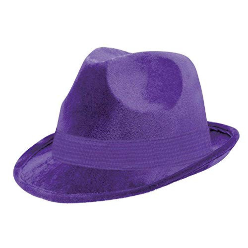 Amscan 255519 14 Purple Velour Adult Fedora  1ct