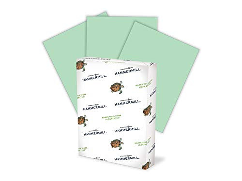 Hammermill Green Colored 20lb Copy Paper  11x17  1 Ream  500 Total Sheets  Made in USA  Sustainably Sourced From American Family Tree Farms  Acid Free  Pastel Printer Paper  102186R