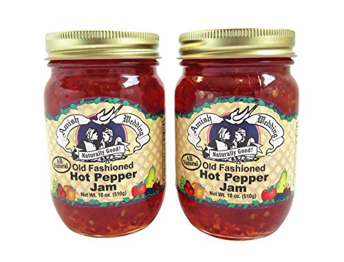 Amish Wedding All Natural Old Fashioned Hot Pepper Jam 18 Ounces  Pack of 2