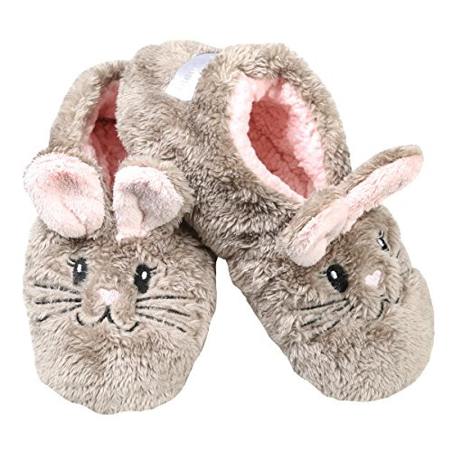 Faceplant Dreams Snuggle Bunny Slipper Footsies Taupe Pink Small