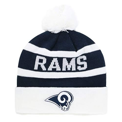 OTS NFL Los Angeles Rams Men s Jasper Cuff Knit Cap with Pom  Team Color  One Size