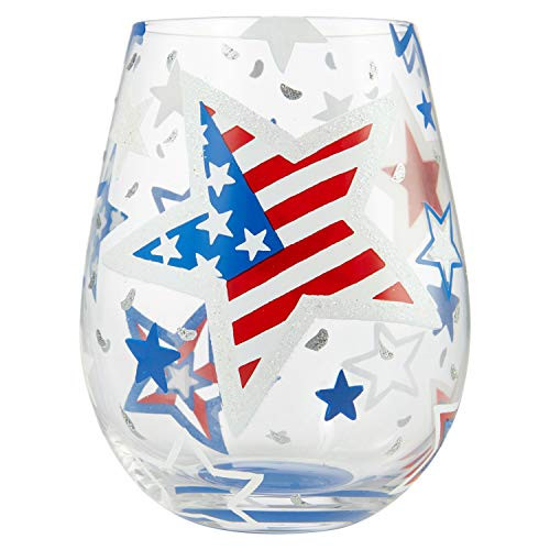 Enesco Designs by Lolita Home of the Brave Artisan Stemless Wine Glass 20 Ounce Multicolor Enesco Designs by Lolita Home of the Brave Artisan Stemless Wine Glass 20 Ounce Multicolor