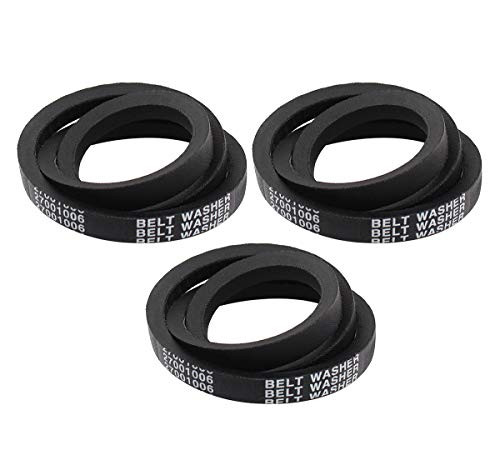 3 Pack 27001006 Washer Drive Belt for Whirpool Amana Washing Machine 38174  WP27001006  40053606  2200063  AP6007462  PS11740577