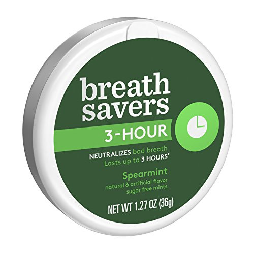 BREATH SAVERS Sugar Free Mints  Spearmint  1 27 Ounce  Pack of 3
