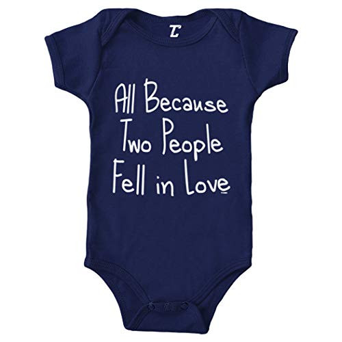 All Because Two People Fell in Love Bodysuit  Navy Blue  Newborn