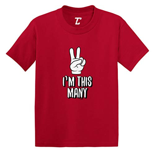I m This Many 2   Two Year Old Birthday Infant Toddler Cotton Jersey T Shirt  Red  2T I m This Many 2   Two Year Old Birthday Infant Toddler Cotton Jersey T Shirt  Red  2T