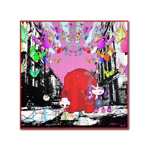 Trademark Fine Art Flea and Birds Artwork by Miguel Paredes, 35 by 35-Inch Canvas Wall Art Trademark Fine Art Flea and Birds Artwork by Miguel Paredes, 35 by 35-Inch Canvas Wall Art
