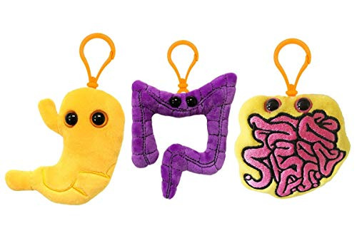 GIANTmicrobes Stomach Colon Intestine Mini Keychain 3 Pack