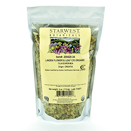 Starwest Botanicals Organic Linden Leaf   Flower C S  4 Ounces
