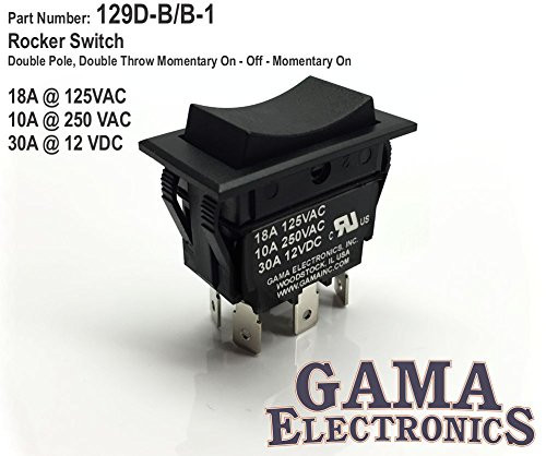 30 Amp DPDT Momentary On Off Momentary On Rocker Switch