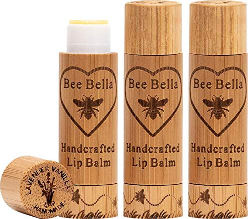 Bee Bella  Lavender Vanilla Lip Balm   3 Pack   With Beeswax  Coconut Oil  Jojoba Oil  Vitamin E Oil  Argan Oil and More for Soft and Smooth Lips   Long Lasting Moisture   Handcrafted in the USA Bee Bella  Lavender Vanilla Lip Balm   3 Pack   With Beeswax  Coconut Oil  Jojoba Oil  Vitamin E Oil  Argan Oil and More for Soft and Smooth Lips   Long Lasting Moisture   Handcrafted in the USA