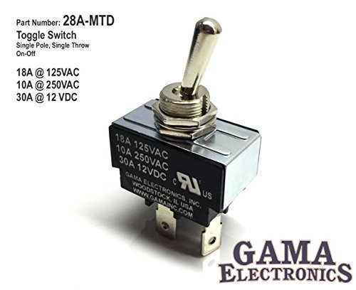 GAMA Electronics 30 Amp Toggle Switch SPST On Off