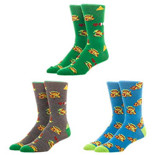 Nintendo The Legend Of Zelda Video Game Three Pack Crew Socks