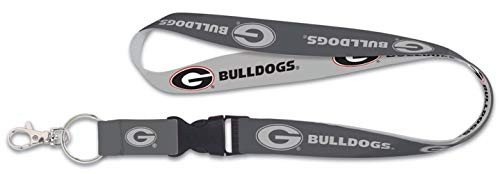 NCAA University of Georgia Bulldogs Premium Lanyard Key Chain  Charcoal Edition