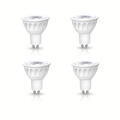 GU10 Led  6W dimmable GU10 Led Bulb  50W GU10 Halogen Equivalent  500LM  40° Beam Angle  GU10 Spot Light for All Track Lights or recessed Light Bulbs  4 Packs   White