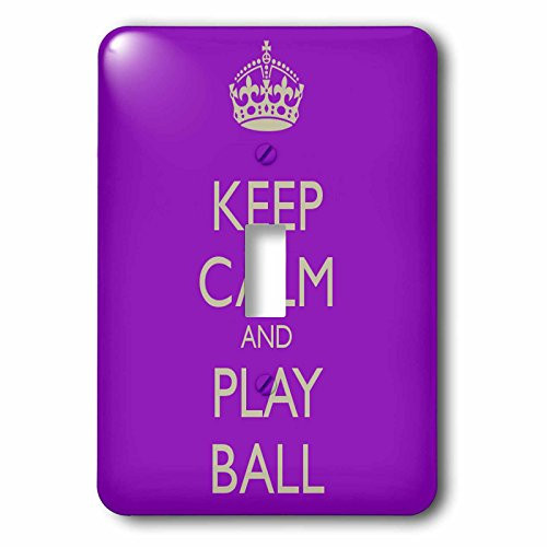 3dRose lsp 171915 1 Keep Calm And Play Ball  Purple And Silver Toggle switch  Multicolor