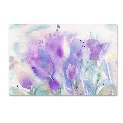 Purple Blues Artwork by Sheila Gold Ornate Frameen, 16 by 24-Inch Canvas Wall Art