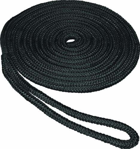 SeaSense Double Braid Nylon Dock Line, 1/2-Inch X 35-Foot, Black
