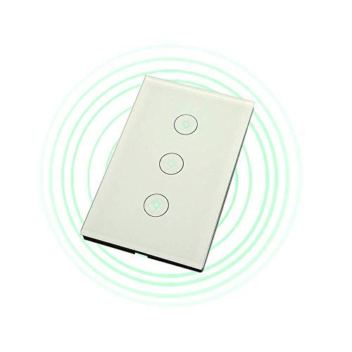 Alexa Smart Light Switch  WiFi Wall Switch  Remote Control Light Switches for Google Home Assistant Amazon Alexa and IFTTT  No Hub Required  Voice Control  3 Switches on 1 Gang