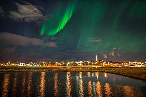 Aurora Borealis or Northern Lights Reykjavik Iceland Poster Print (27 x 9) Aurora Borealis or Northern Lights Reykjavik Iceland Poster Print (27 x 9)