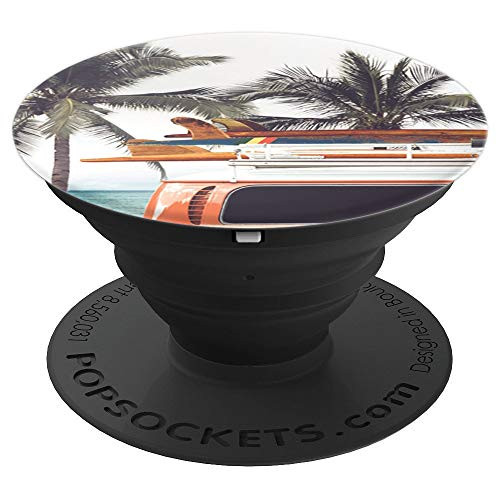 Retro California 70s Van Beach Bum Classic Surf Vintage PopSockets Grip and Stand for Phones and Tablets