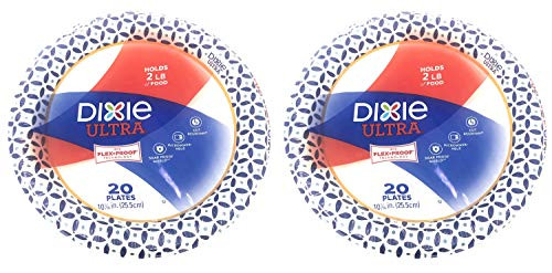 Dixie Ultra Paper Plates  10 1 16   20 count  Dinner Size Printed Disposable Plates  Pack of 2