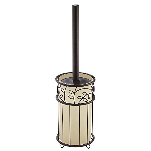 InterDesign Twigz Toilet Bowl Brush and Holder for Bathroom Storage - Vanilla/Bronze