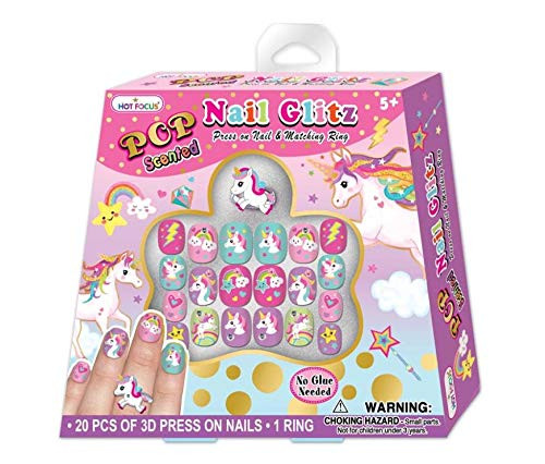 Hot Focus Scented Pop Nail Glitz Press On Nails    Unicorn
