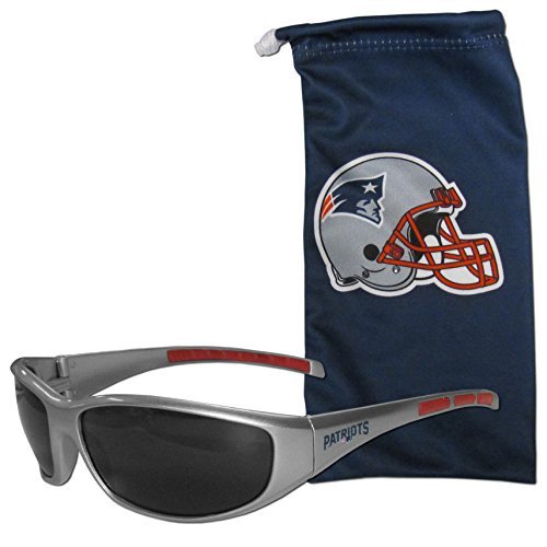 Siskiyou NFL New England Patriots Adult Sunglass and Bag Set  Blue