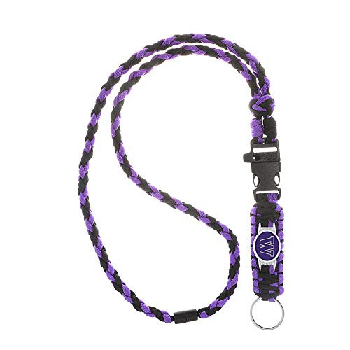 Swamp Fox Washington Huskies Paracord Lanyard with Team Charm  Neck Clasp  and Keychain Release