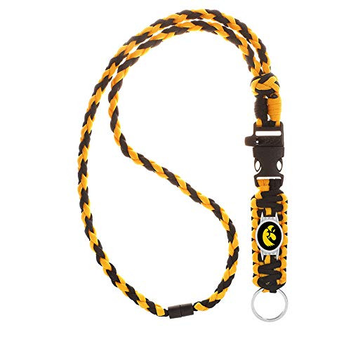 Swamp Fox Iowa Hawkeyes Paracord Lanyard with Team Charm  Neck Clasp  and Keychain Release
