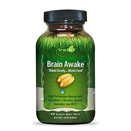 Irwin Naturals Brain Awake Enhanced Mental Performance Increased Focus Boost Clarity Concentration Powerful Nootropic Booster with L Theanine Bacopa MCT s InnovaTea 60 Liquid Softgels Irwin Naturals Brain Awake Enhanced Mental Performance Increased Focus Boost Clarity Concentration Powerful Nootropic Booster with L Theanine Bacopa MCT s InnovaTea 60 Liquid Softgels