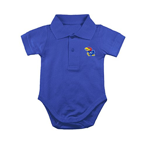 Kansas Jayhawks NCAA College Newborn Infant Baby Polo Creeper  0 3 Months
