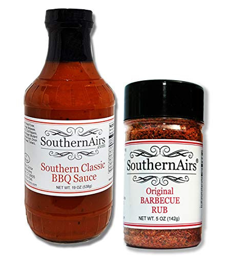 SouthernAirs BBQ Seasoning Combo   Original Southern BBQ Dry Rub 5 oz   Southern Classic BBQ Sauce 19 oz   Our popular Authentic natural regional flavors to prepare a great BBQ   2 pack combo