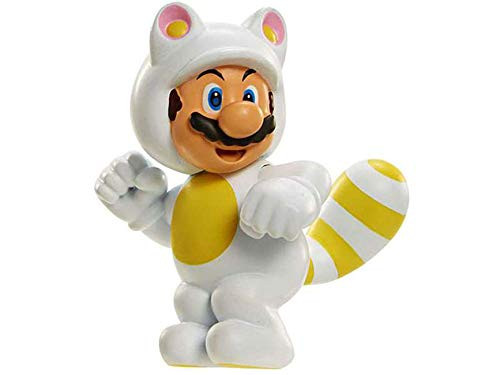 World of Nintendo 2.5 Inch White Tanooki Super Mario Mini Figure