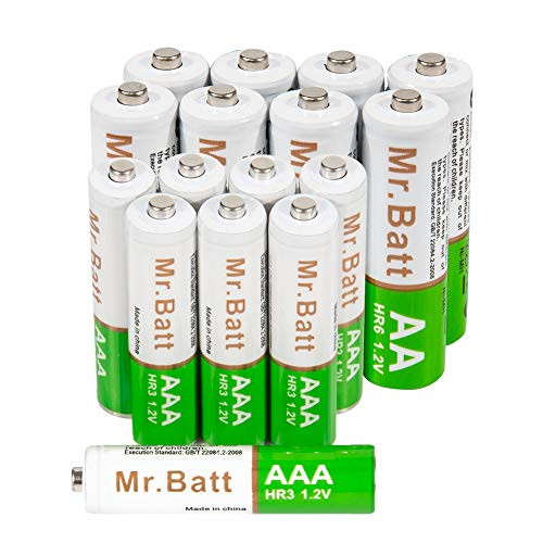 AA AAA Rechargeable Batteries Combo  Mr Batt NiMH Low Self Discharged Rechargeable Batteries  Pre Charged  Pack of 16
